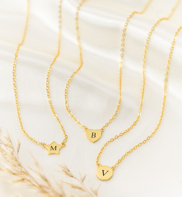 KAYA sieraden Letter chain 'Shapes' with Initial