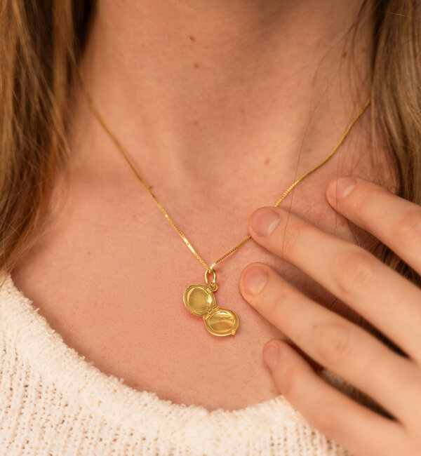 KAYA sieraden Ketting Medaillon 'Rond' met Geboortebloem