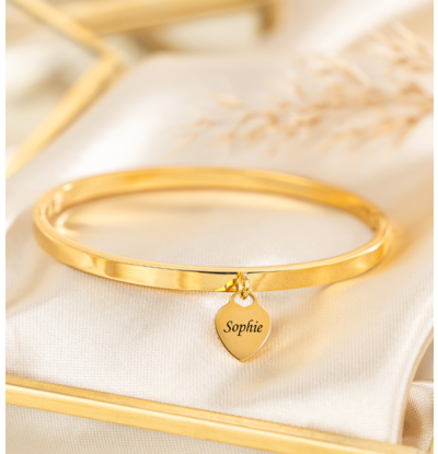 KAYA sieraden Slavenarmband met Hartje Graveren