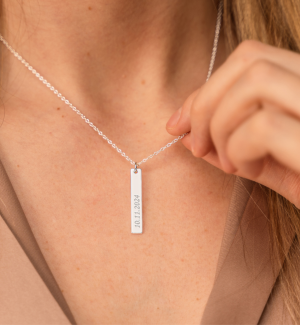 KAYA sieraden Necklace with Name 'Flat Bar'