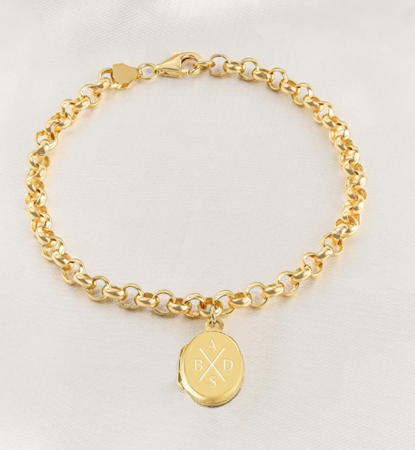 KAYA sieraden Jasseron bracelet ‘Oval Locket’ with engraving