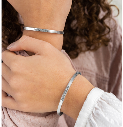 KAYA sieraden Graveerbare Moeder & Dochter Armbanden 'Classic'