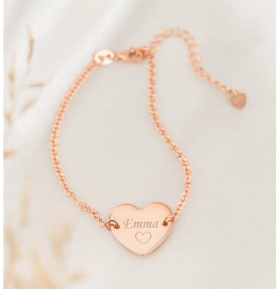 KAYA sieraden Bracelet 'Sweetheart' with Engraving - Rose Gold Plated