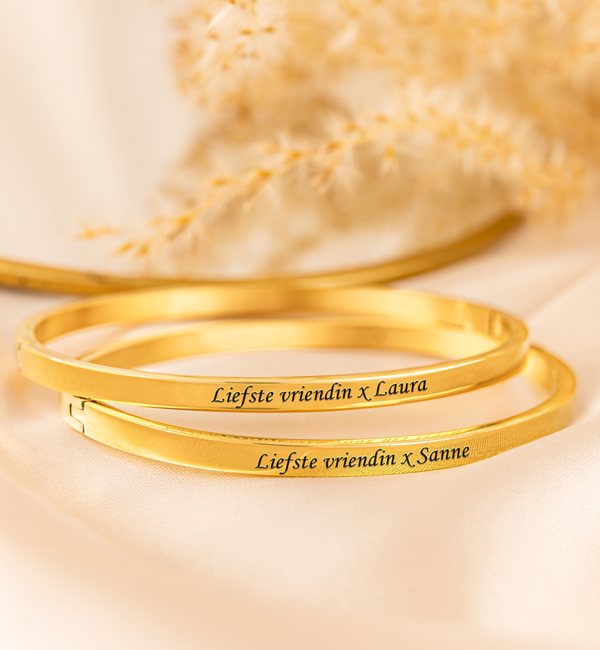 KAYA sieraden Cuff bracelet ‘Classic’ Gold colored