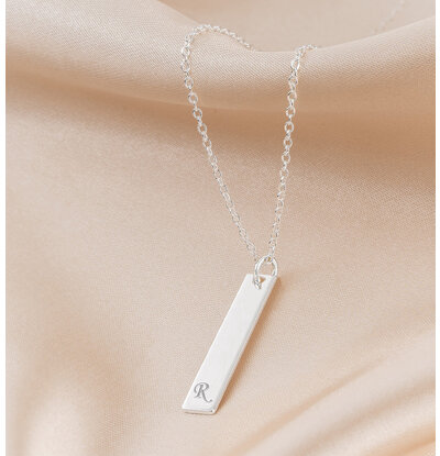 KAYA sieraden Ketting met Naam 'Flat Bar'