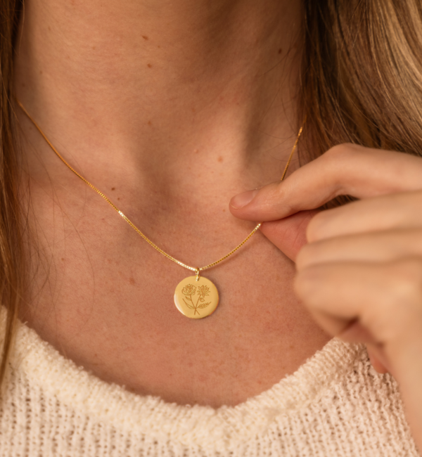 KAYA sieraden Necklace with Birthflower Bouquet