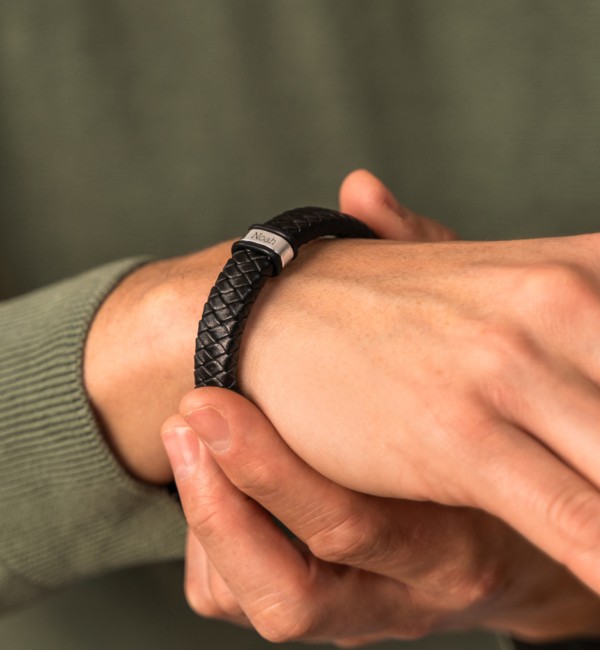 KAYA sieraden Herenarmband Leer Rock My World | Kies je Bedels