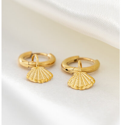 KAYA sieraden Creole Shells 'Nova Pérola' | Stainless Steel