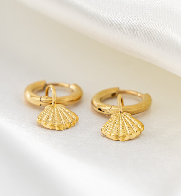 KAYA sieraden Creole Shells 'Nova PÃ©rola' | Stainless Steel