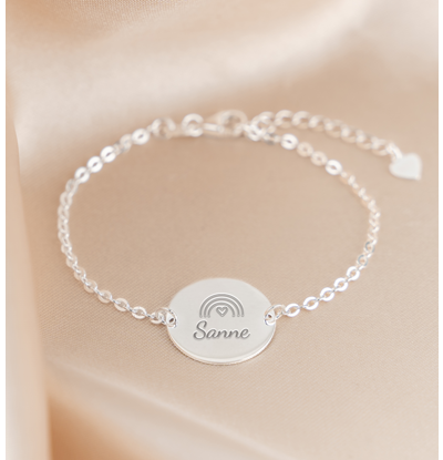 KAYA sieraden Kinderarmband 'Elegant Disc' met Naam | Kies Je Symbool