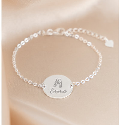 KAYA sieraden Kinderarmband 'Elegant Disc' met Naam | Kies Je Sport
