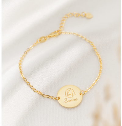 KAYA sieraden Children's bracelet 'Elegant Disc' with Name | Choose Your Sport