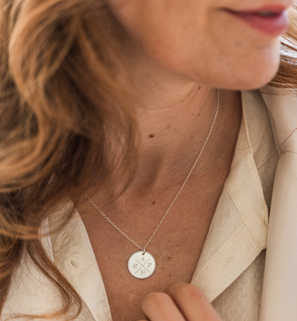 KAYA sieraden Necklace with Letter 'Beaded Disc'