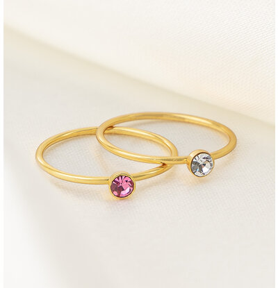 KAYA sieraden Set Geboortesteen Ringen