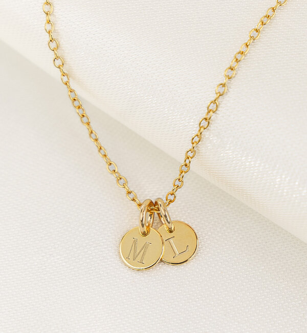 KAYA sieraden Ketting met 'Letter Discs' I Kies je Bedels