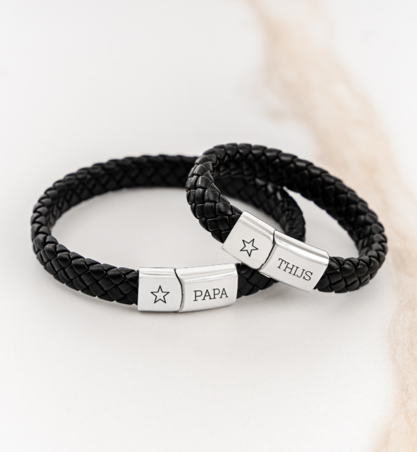 KAYA sieraden Father & Son Bracelets with Engraving