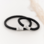 KAYA sieraden Leather Father and Son Bracelets with Initials | Black