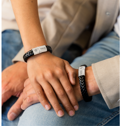 KAYA sieraden Leren Vader & Zoon Armbanden met Gravure Zwart