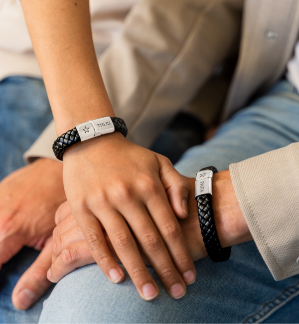 KAYA sieraden Father & Son Bracelets with Engraving