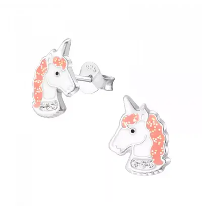 KAYA sieraden Children’s earrings ‘Unicorn’ with light pink mane