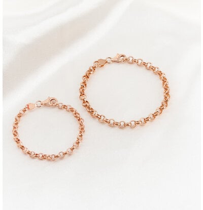 KAYA sieraden Armbandenset 'Jasseron' I Moeder & Dochter - Rose Verguld