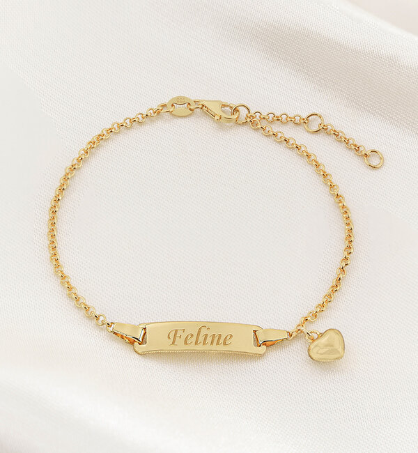 KAYA sieraden Personalized Bracelet ‘Classic Bar’ with Charm
