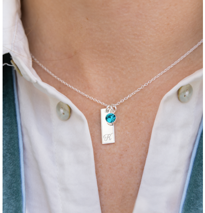 KAYA sieraden Ketting met Geboortesteen & Initiaal