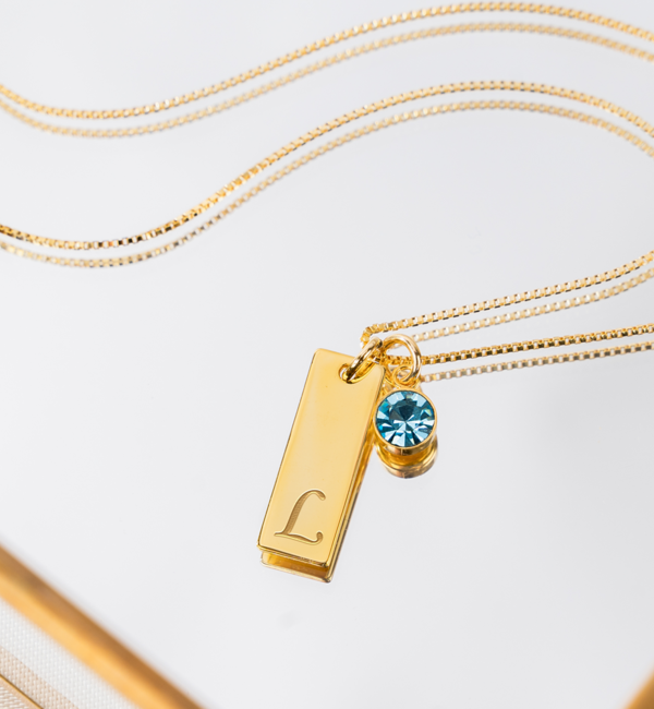 KAYA sieraden Necklace ‘Bar & Birthstone’