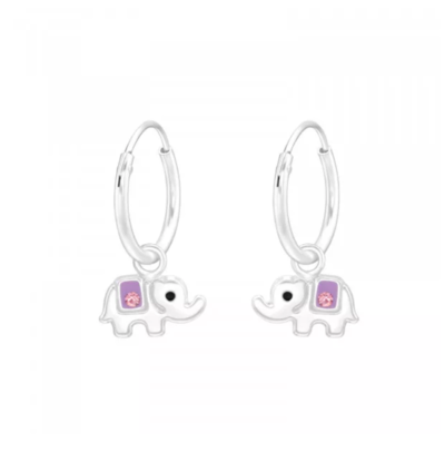 KAYA sieraden Silver children’s earrings ‘Elephant’ with crystal