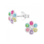 KAYA sieraden Silver Children's Earrings 'Rainbow Flower' with Crystals