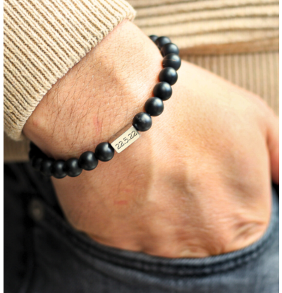 KAYA sieraden Bracelet Men with Black Beads