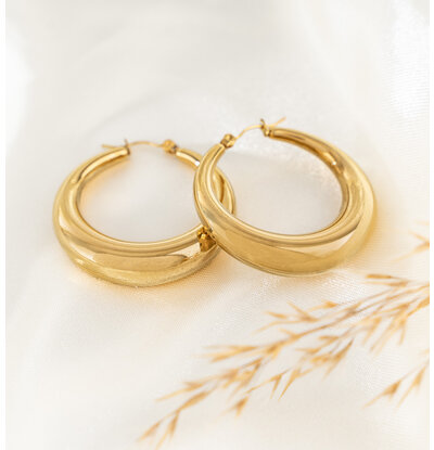 KAYA sieraden Statement hoop earrings ‘Hoops’ 38 mm | Stainless Steel
