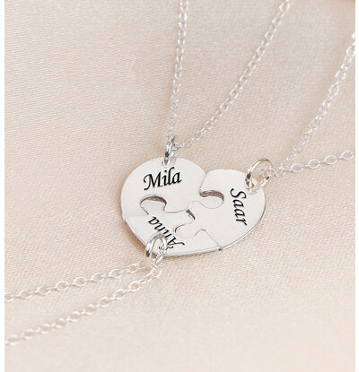 KAYA sieraden 3 Friendship Necklace for 3 'Puzzle Pieces'