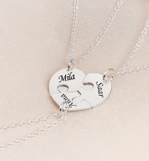 KAYA sieraden Friendship Necklace for 3 'Puzzle Pieces'