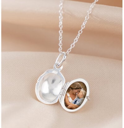 Gegraveerde sieraden Ketting met Foto 'Ovaal Medaillon'
