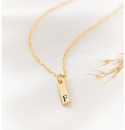 KAYA sieraden Necklace with initial ‘Mini Flat Bar’