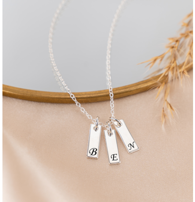 KAYA sieraden Necklace with Initial '3 Mini Flat Bars'