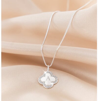 KAYA sieraden Pavé Klaver Kinderketting met Letters