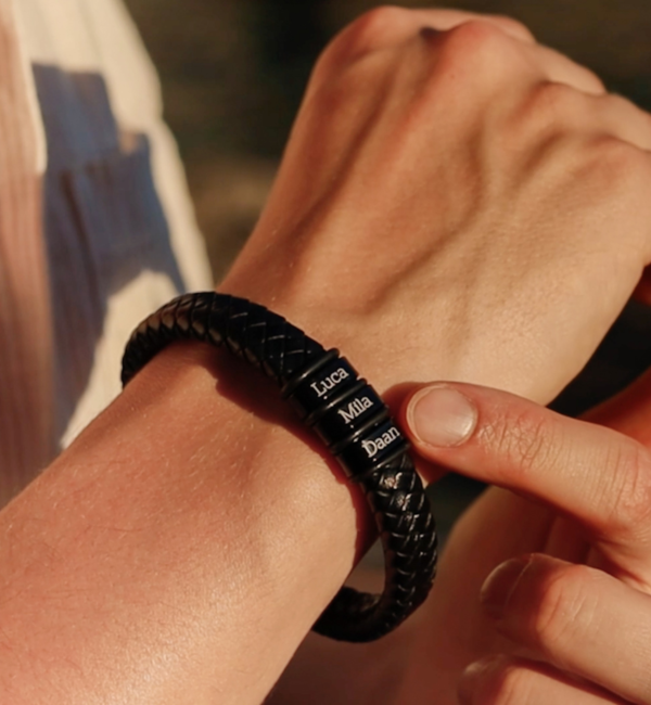 KAYA sieraden Herenarmband Leer Rock My World | Kies je Bedels