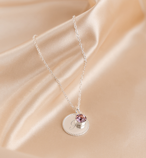 KAYA sieraden Birthstone Necklace with Initial 'Beaded'