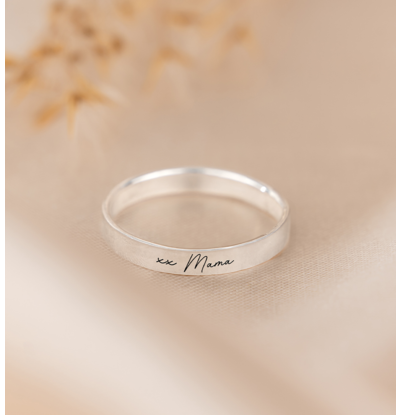 KAYA sieraden Ring met Eigen Handschrift | 3mm - Zilver