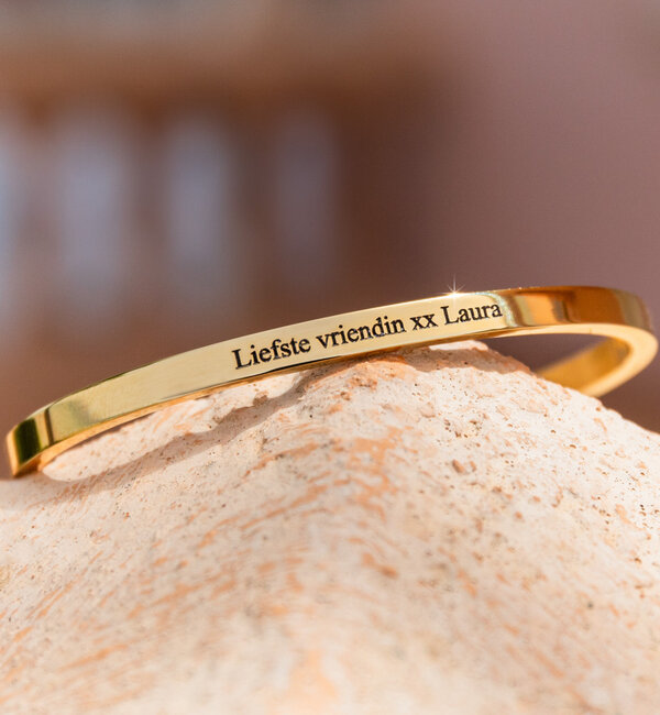 KAYA sieraden Cuff bracelet ‘Classic’ with engraving