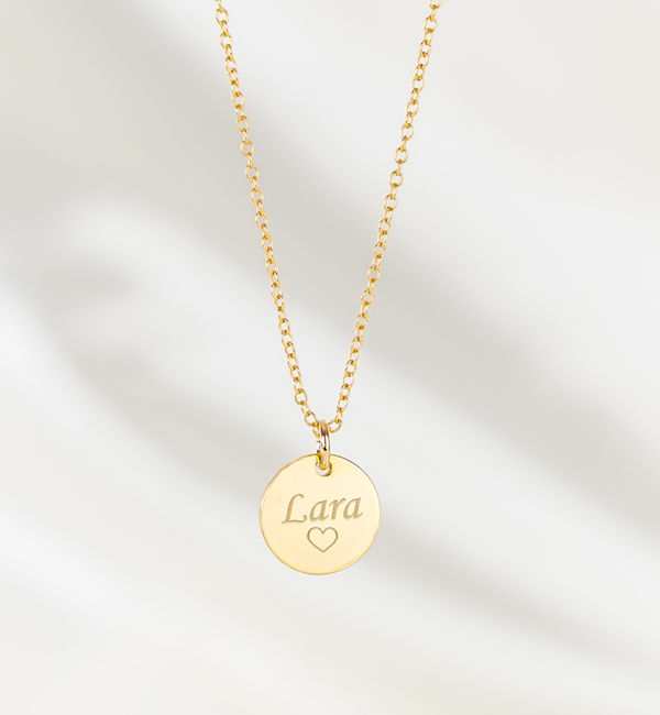 KAYA sieraden Silver necklace with engraving charm 'Tiffany style'