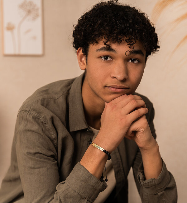 KAYA sieraden Vader Zoon Armbanden Set 'Lavastenen'