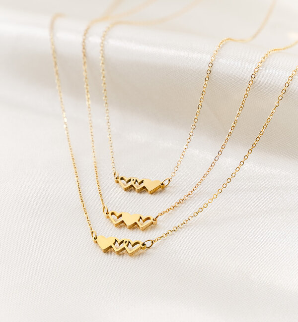 KAYA sieraden Friends necklaces set “Hearts” | Stainless Steel