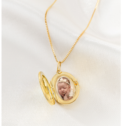 Gegraveerde sieraden Necklace with Photo ‘Oval Locket’