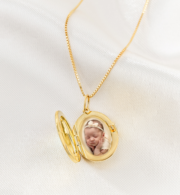 Gegraveerde sieraden Necklace with Photo ‘Oval Locket’