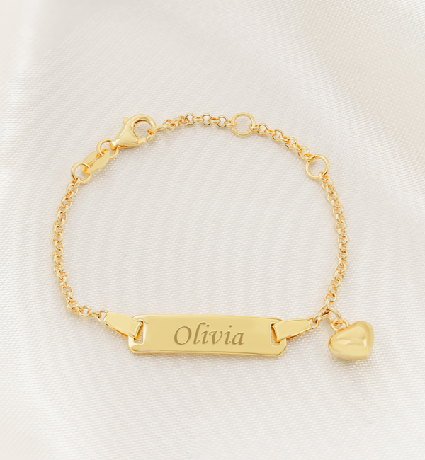 KAYA sieraden Baby bracelet 'Classic Bar' with heart charm