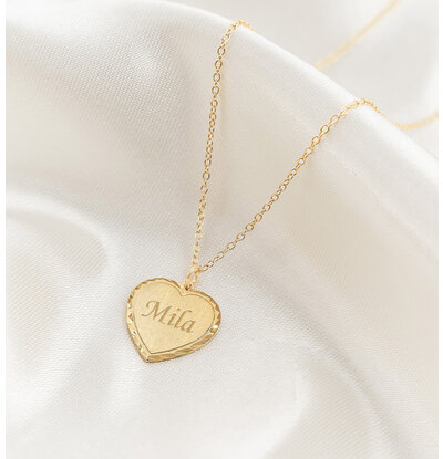 KAYA sieraden Ketting met Naam ´Vintage Heart´