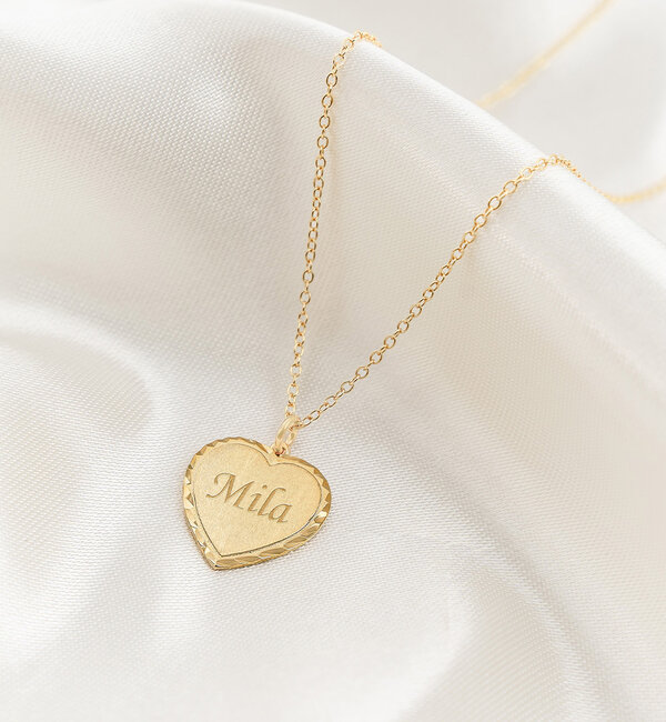 KAYA sieraden Ketting met Naam ´Vintage Heart´